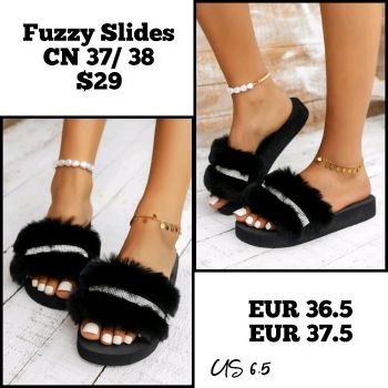 Womens fuzzy Slides 