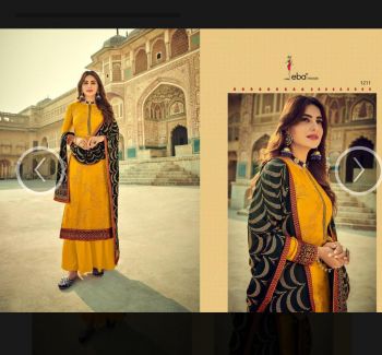 2023 SLB02 MUSTARD WITH BLACK DUPATTA KAMEEZ