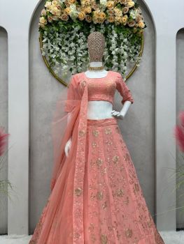 24ORANGE LEHENGA STITCHED 