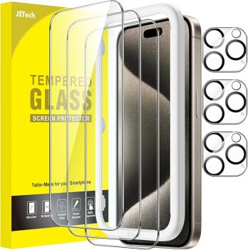 PREORDER JETech Screen Protector for iPhone 15 series with Camera Lens Protector