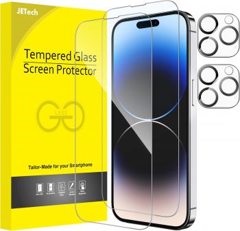 PREORDER JETech Full Coverage Screen Protector for iPhone 14 SERIES with Camera Lens Protector, Tempered Glass Film, HD Clear, 2-Pack Each