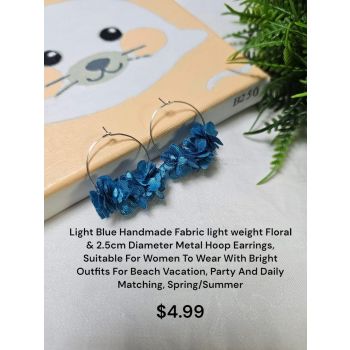 Light Blue Hoop Earrings 