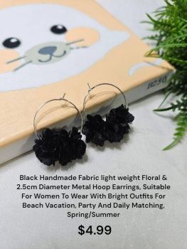 Black Hoop earring 