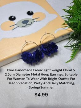 Blue hoop earring 