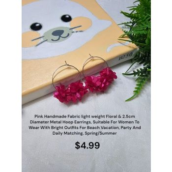 Pink hoop earring 