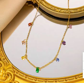 Zirconia Stone Stainless Necklace
