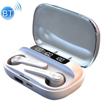 Original Lenovo QT81 TWS CVC8.0 Noise Reduction Touch Bluetooth Earphone with Charging Box & Digital Display, Support Power Bank(White))