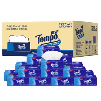 Tempo Classic Fragrance Free Series Tissue Paper 4-ply * 90 sheets * 8 bags (195*160mm)