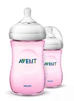 AVENT NATURAL PP 9OZ PINK TWIN BOTTLE	SCF694/23