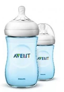 AVENT NATURAL PP 9OZ BLUE TWIN BOTTLE  SCF695/23