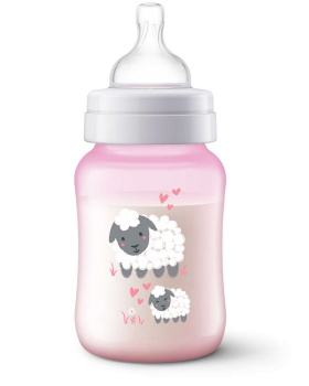 AVENT ANTI COLIC 9OZ DECO PINK BOTTLE SCF821/14