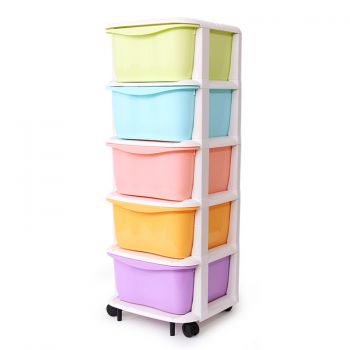 Plastic Drawers - 5 Drawers Unit