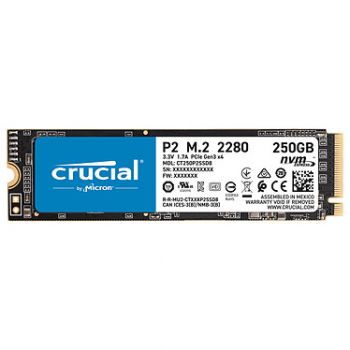 Crucial P2 250GB 3D NAND NVMe PCIe M.2 SSD Up to 2100 MB/s 