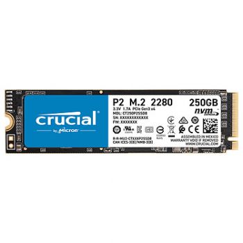 Crucial P2 250GB 3D NAND NVMe PCIe M.2 SSD Up to 2100 MB/s