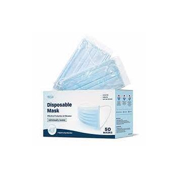 Disposal Face Mask (50 pcs-Blue)