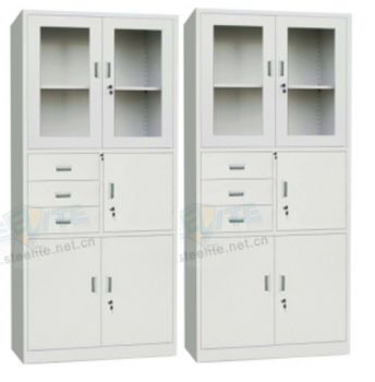 FILE CABINET WITH 3 DRAWERS WITH TOP GLASS 