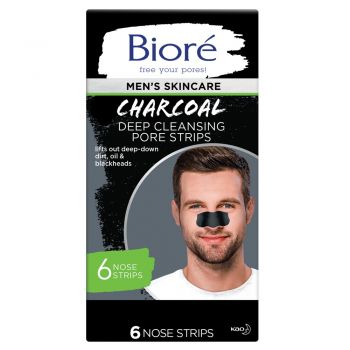 Men's Biore Charcoal Deep Cleansing Pore Strips (6s) (Available In-store)
