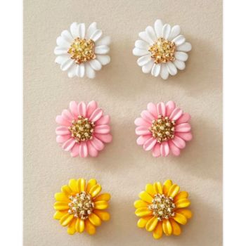 3 Piece Cute Daisy stud Earring Set
