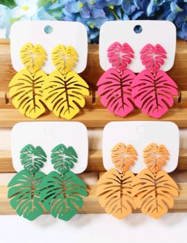 1pair Tropical Leaf Drop Earring