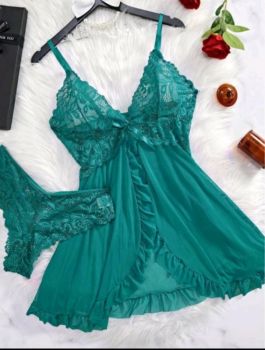 Mesh Slips + Thong Set #green
