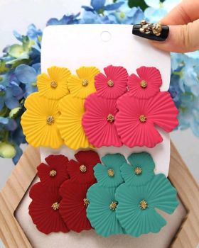 1pair Multicolor Leaf Pendent Earring