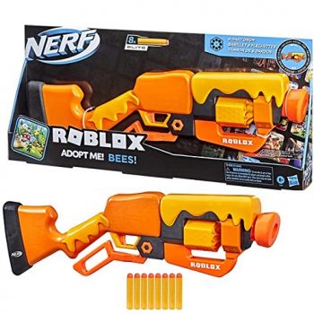 Nerf Roblox Adopt Me: Bees Lever Action Blaster, 8 Elite Darts, Code to Unlock