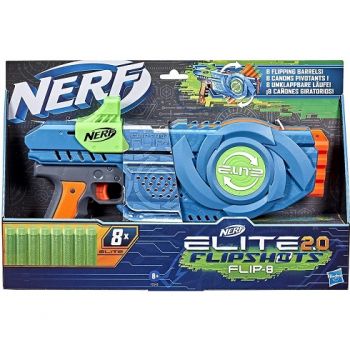Nerf Elite 2.0 Flipshots Flip-8 Blaster, 8 Dart Barrels Flip To Double Your Blasting, 8-Dart Capacity