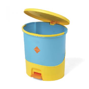 Phoenix Oval Pedal Bin Blue/Orange/Yellow - 14L