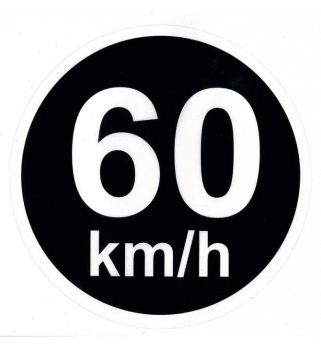 60 km/h speed limit sticker Sign. 