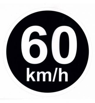 60 km/h speed limit sticker Sign