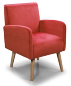 Mia Fabric Armchair Red