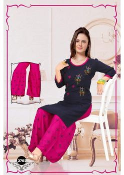 3702--Magic -VOL-2 Kurti With Sharara- BLUE & PINK – XL