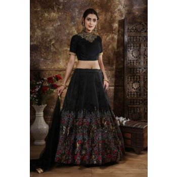 113-Lehenga- Black -UPTo 42 Bust & Waist 