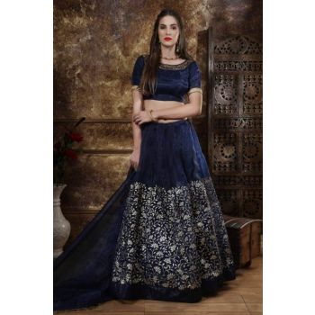 115-Lehenga- Navy Blue  -UPTo 42 Bust & Waist 