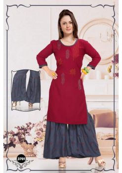 Magic VOL-2 Kurt With Sharara- Maroon  & Gray – XL