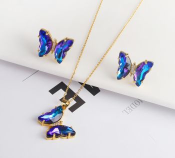 Crystal Butterfly Jewelry Set #04