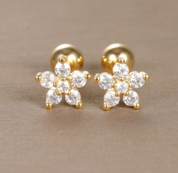 18K Gold Plated Minimalist Ball Stud Earring 