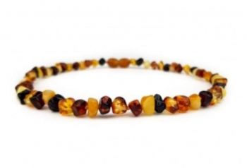 Baltic Amber Mixed colored multi faceted baby teething necklace (polished) 