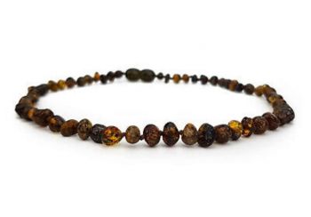 Baltic Amber greenish colored polished baby teething necklace