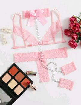  lingrie + handcuff and chockers set