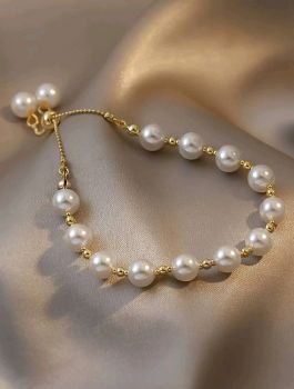 Faux Pearl Decor Beaded Bracelet