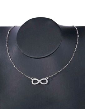 Rhinestone Infinity Charm Necklace