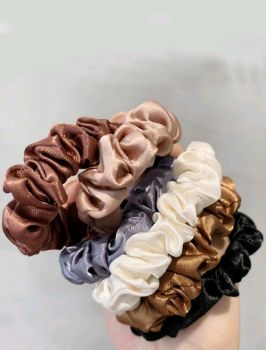 6 pcs Women Solid Casual Scrunchie
