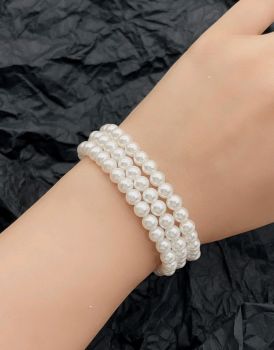 1 Piece White Pearl Beaded Bracelet