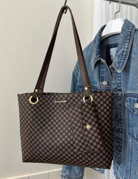 Geometric Pattern Shoulder Tote Bag with Coin Purse