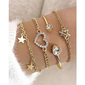 4pcs Women's Love Star Bracelet Set