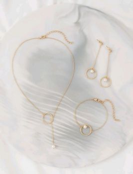 Faux Pearl Decor Jewelry Set #018