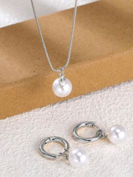 Stainless Faux Pearl 