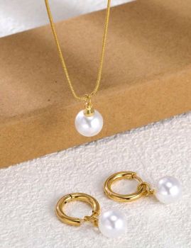 Stainless Faux Pearl 