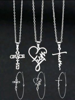 Stainless Steel Necklace & Bracelets Set